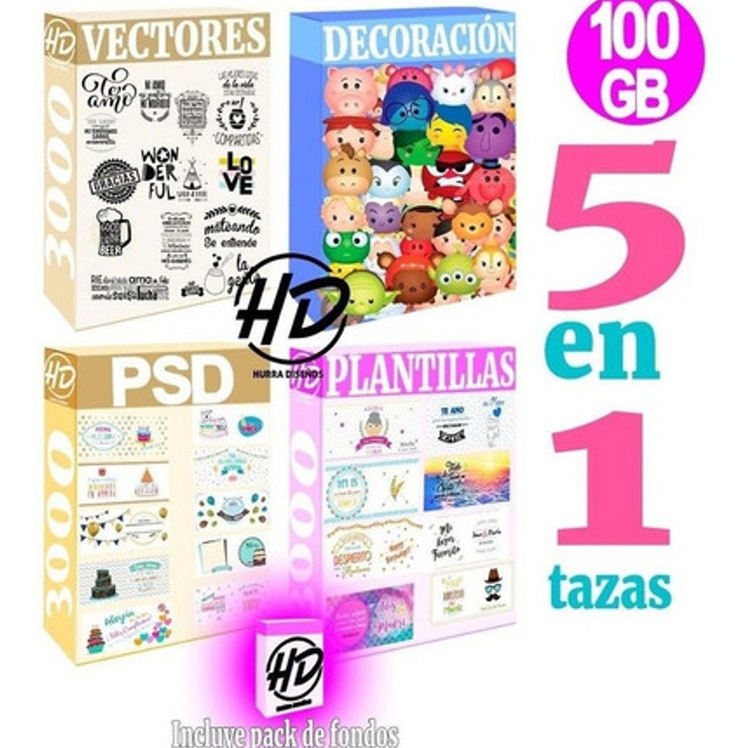 Súper Combo 5 En 1 Megapacks Plantillas Para Sublimar Tazas 1