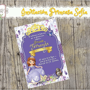 Tarjeta Invitacion Imprimible  Princesa Sofia 2