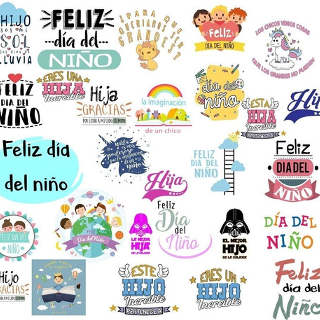 28 Vectores Frases Día Del Niño Vinilos Sublimacion Tazas 1