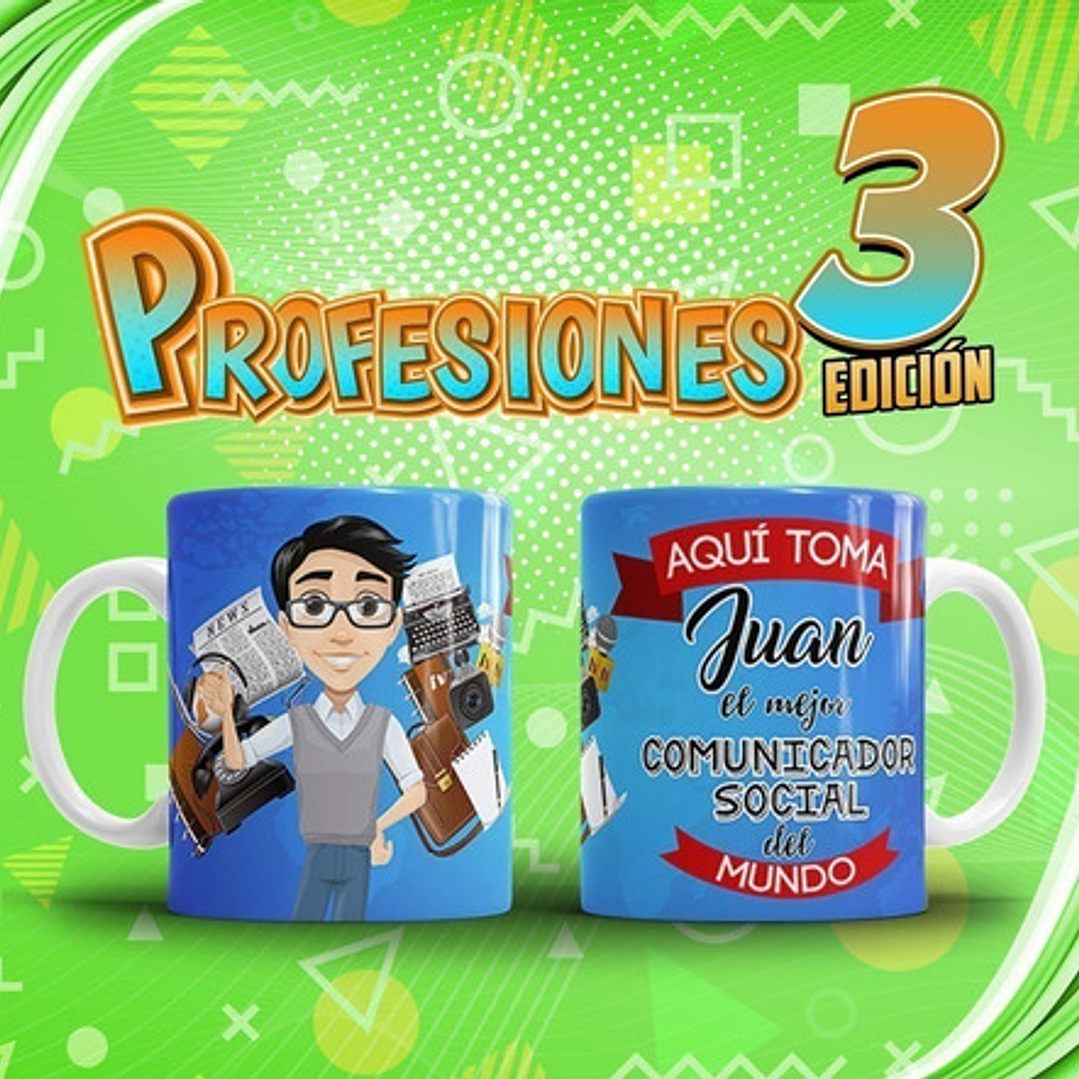 Profesiones Aquí Toma El Mejor Sublimacion Tazas Pack 3 1