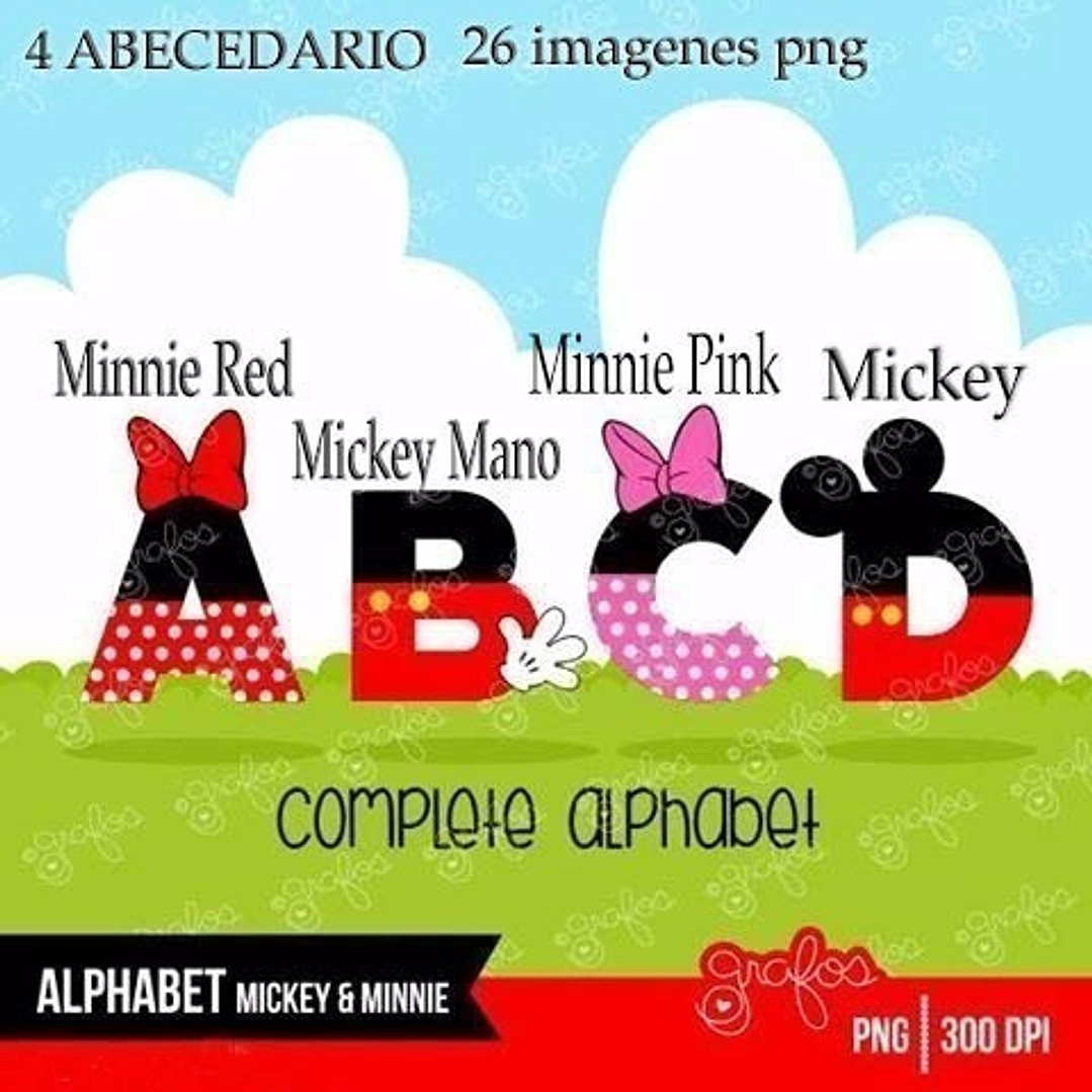 Kit Imprimible 4 Abecedarios De Mickey Y Minnie Ver Promo 1