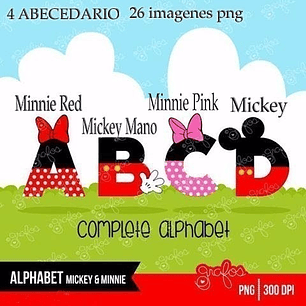 Kit Imprimible 4 Abecedarios De Mickey Y Minnie Ver Promo
