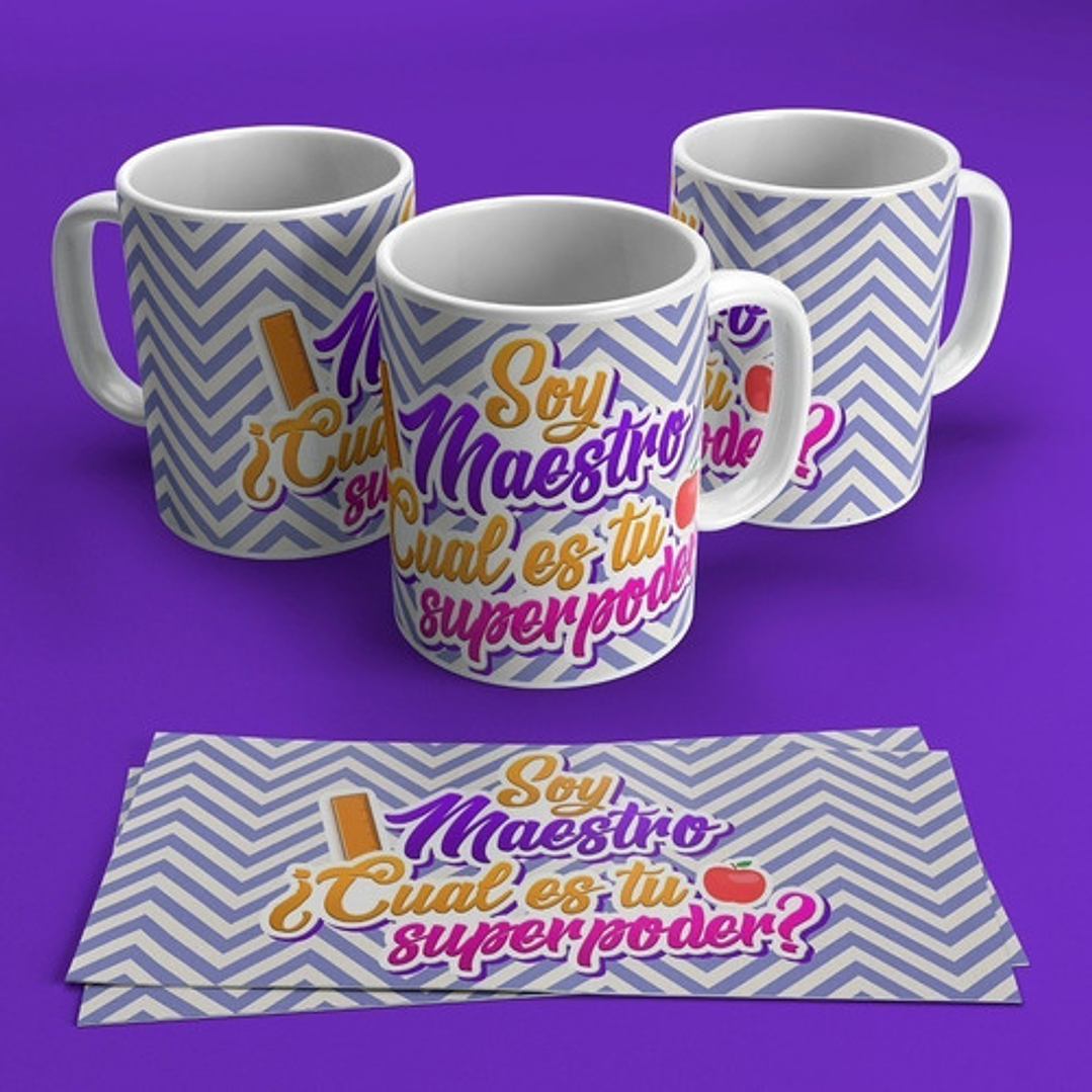 Pack + 60 Plantillas Sublimación Tazas - Día Del Maestro 2