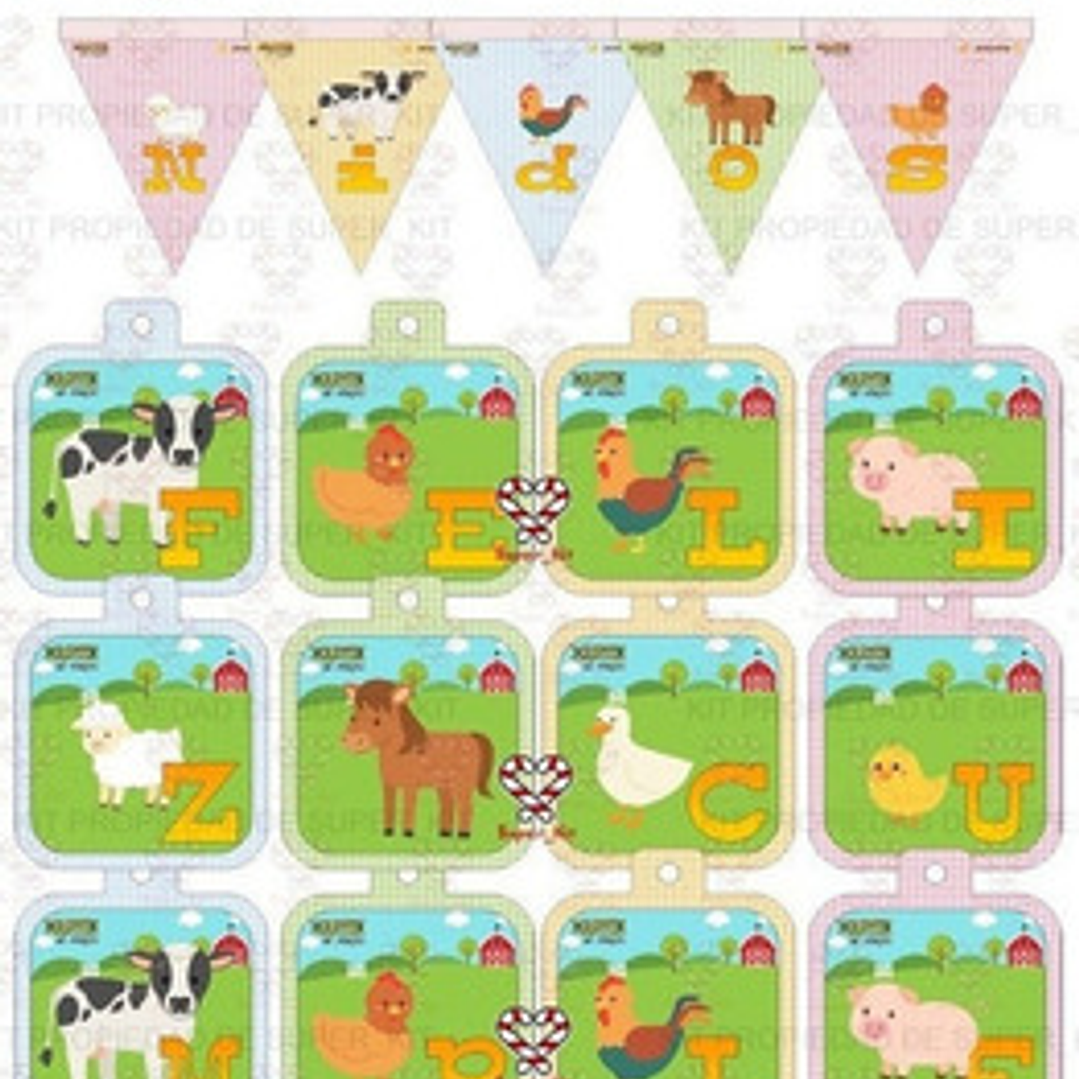 Kit Imprimible La Granja Animalitos Editable 8