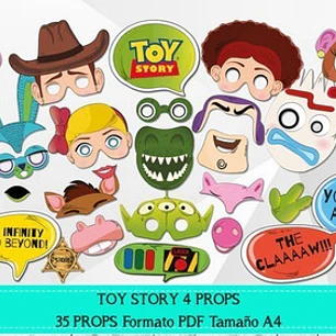 Toy Story 4 Photo Booth Props X 35 Formato Pdf Tamaño A4