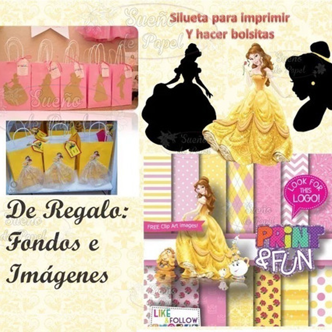 Kit Imprimible La Bella Y La Bestia Editable 8