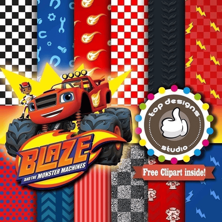 Kit Imprimible   Blaze -  12 Fondos   12 Png  1