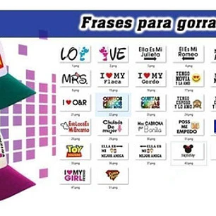 Plantillas Sublimación Gorras - Frases Pareja Día Del Amor