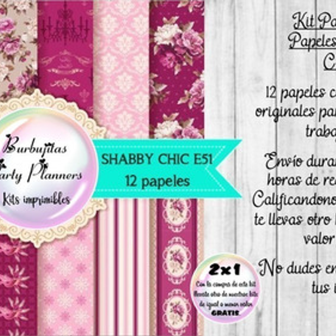 Papeles Digitales Fondos Shabby Chic Rosa Violeta E51 1