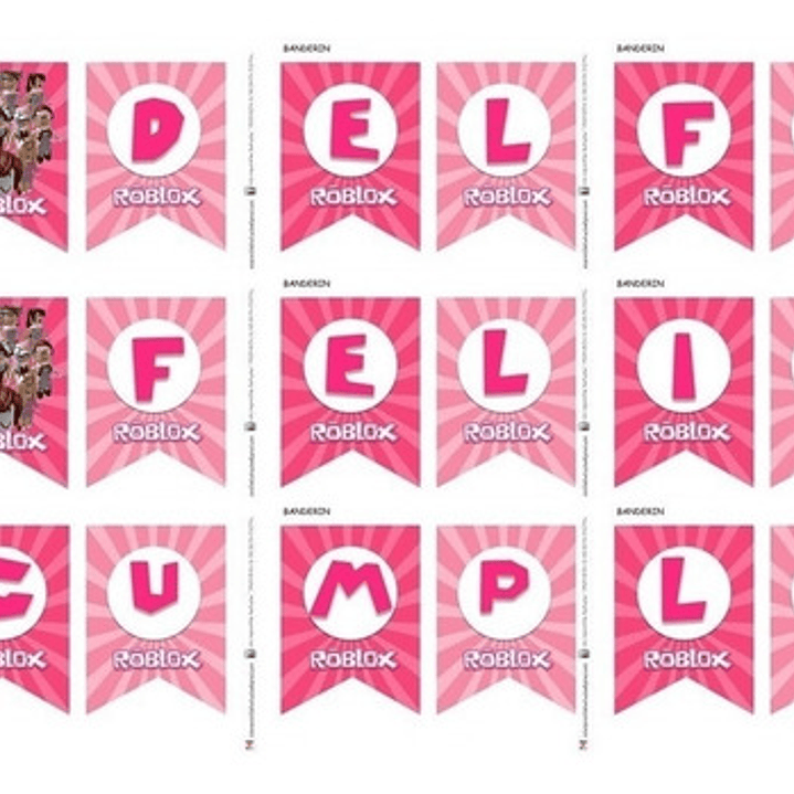 Kit Imprimible Roblox Niña Rosa 100% Editable 2