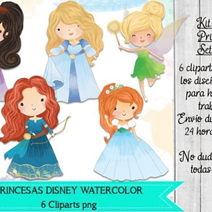 Cliparts Imagenes Png Princesas Disney 4 Watercolor Acuarela