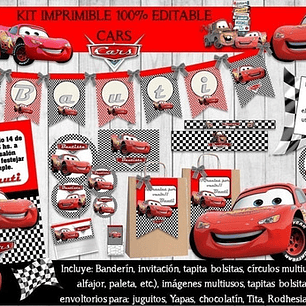 Kit Imprimible Candy Bar Cars 100% Editable