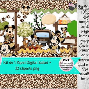 Imágenes, Elementos Y Papeles Mickey Mouse Safari