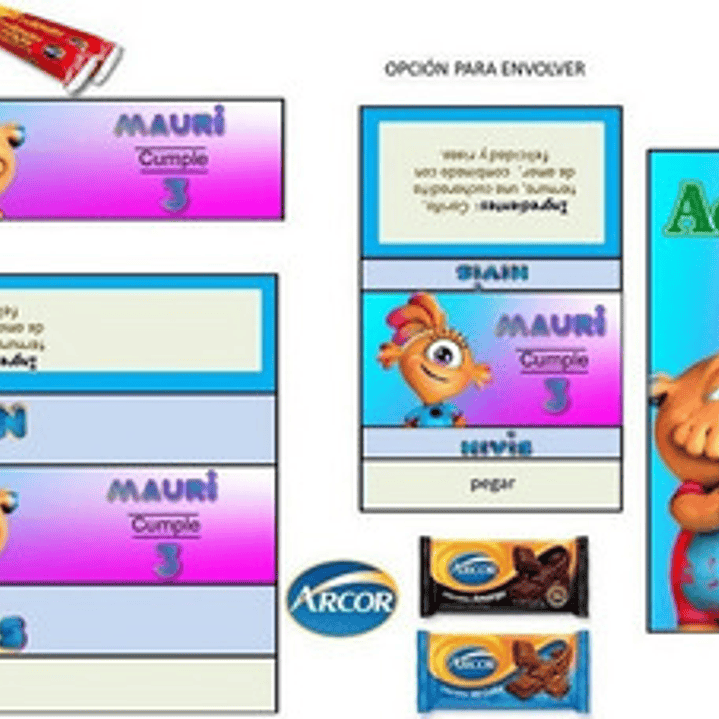 Kit Imprimible Candy Bar Nivis Amigos De Otro Mundo Full 6