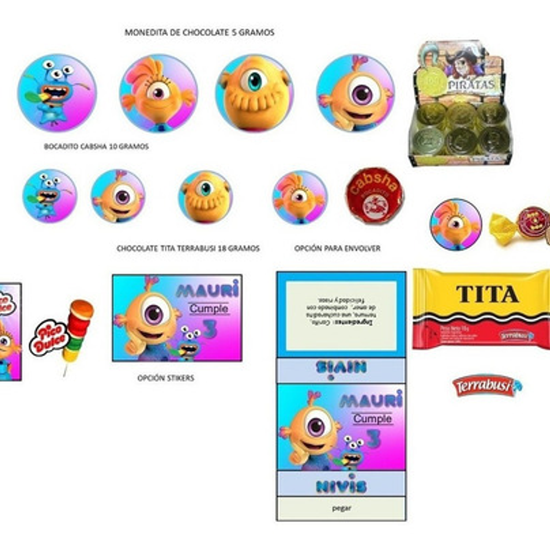 Kit Imprimible Candy Bar Nivis Amigos De Otro Mundo Full 7