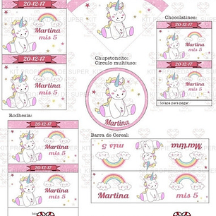Kit Imprimible Unicornio Editable