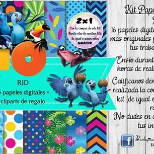 Papeles Fondos Digitales Rio Kit Imprimible