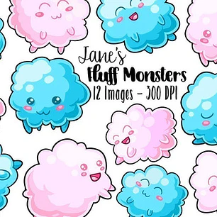 Cliparts Imagenes Png Monstruos Rosas Y Celestes Jk22