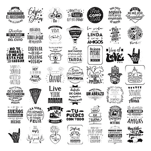 3000 Vectores De Frases Para Frascos Botellas Pared Cuadros