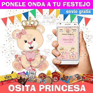 Kit Imprimible Osita Princesa Editable