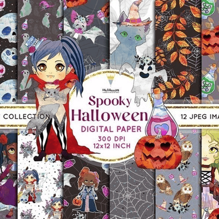 Papeles Digitales Halloween Noche De Brujas  M46 1