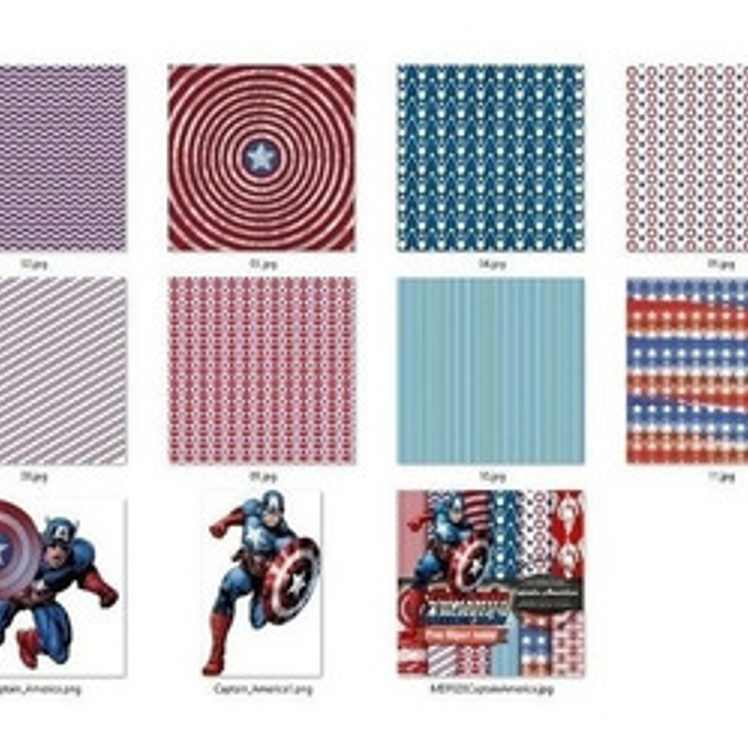 Kit Imprimible Pack Fondos Clipart - Capitán America 2