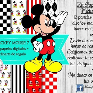 Papeles Fondos Digitales Mickey Mouse 7 Kit Imprimible