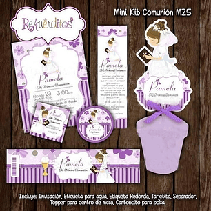Kit Imprimible Editable Mini Comunión Nena