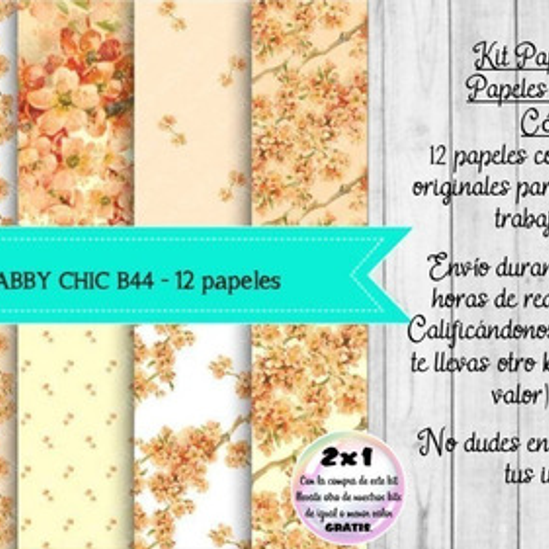 Papeles Digitales Shabby Chic Vintage B44 1