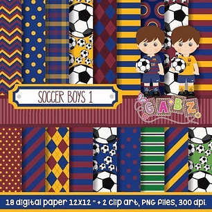 Kit Imprimible Soccer Futbol 1-18 Fondos 2 Png Ver Promo