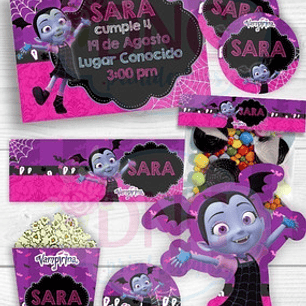 Kit Imprimible Invitaciones Candy Bar Png / Vampirina