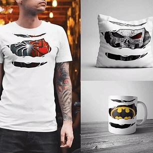 125 Plantillas Sublimación Torsos Tazas Remeras Superhéroes