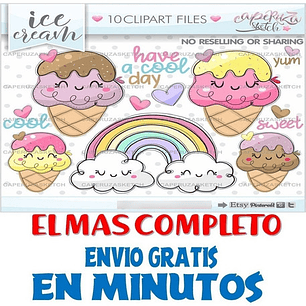 Pack Imágenes Hd Clipart Helados Heladitos Verano Caperuza