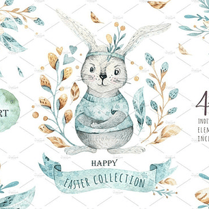 Cliparts Png Conejo De Pascuas 1 Acuarela Watercolor Pa17