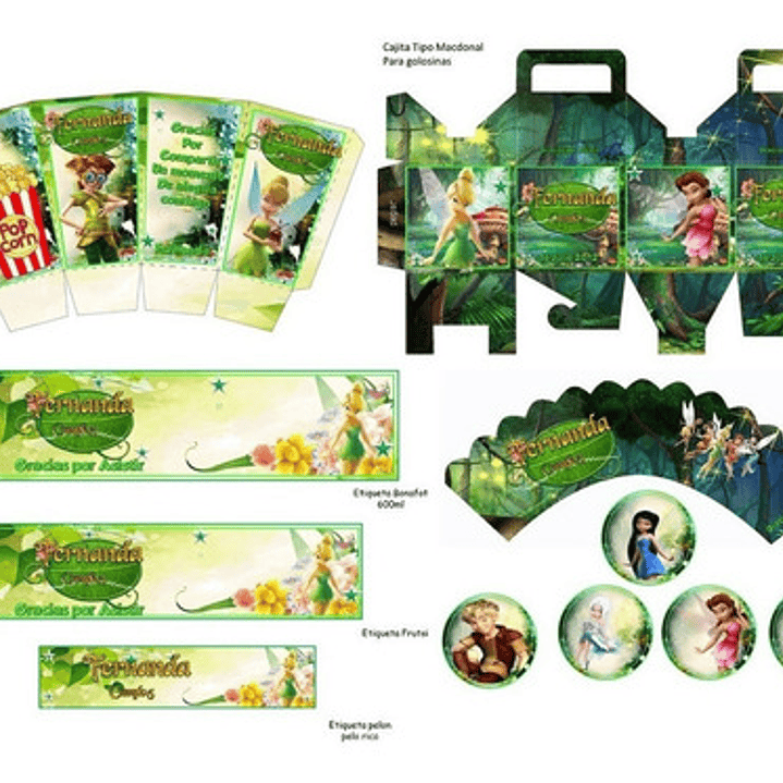 Kit Imprimible Candy Bar Tinker Bell El Mas Completo 4