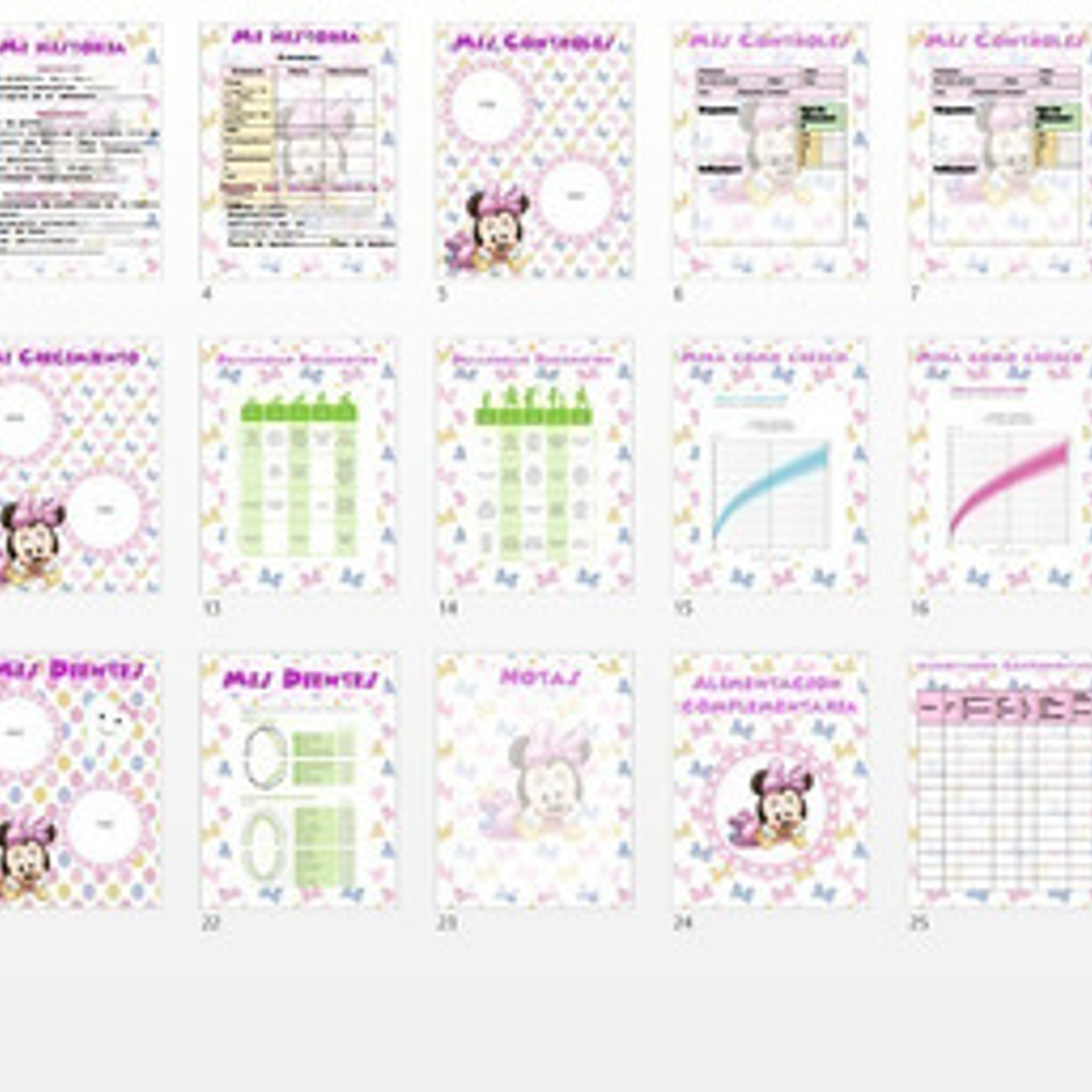 Pack Carnet Pediátrico - Mickey, Minnie Y Mas! X8 3