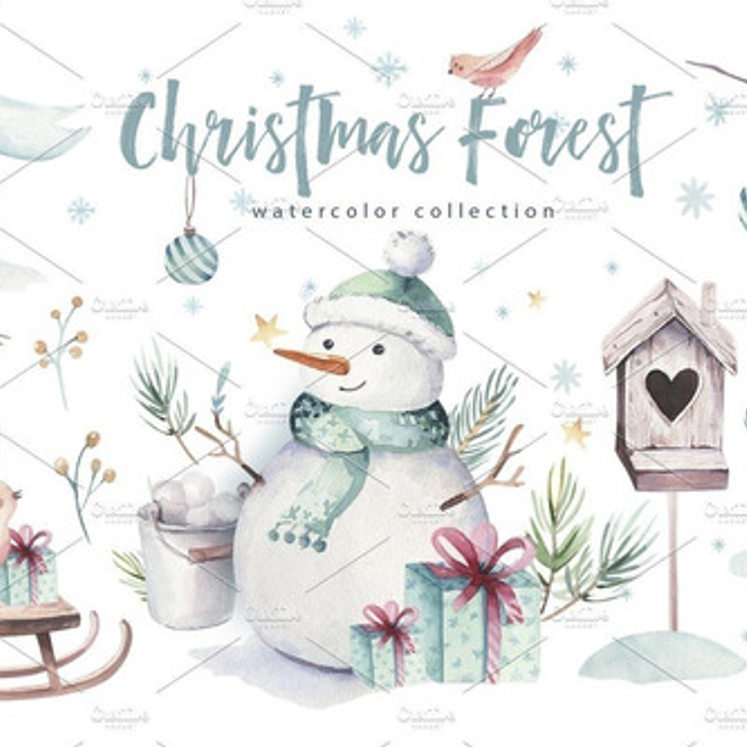 Cliparts Png Muñeco Nieve Navidad Acuarela Watercolor Pa62 1