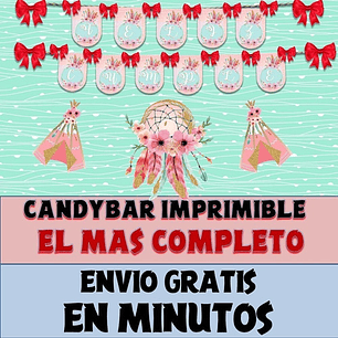Kit Imprimible Candy Bar Carpa India Teepee El Mas Completo