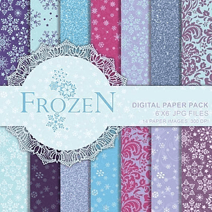 Kit Imprimible Frozen Paper 14 Fondos