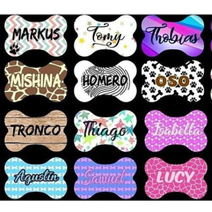 Plantilla Identificación Huesito Para Perros Editable Psd