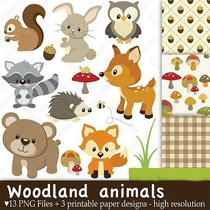 Kit Imprimible Animales Del Bosque 01- Ver Promo