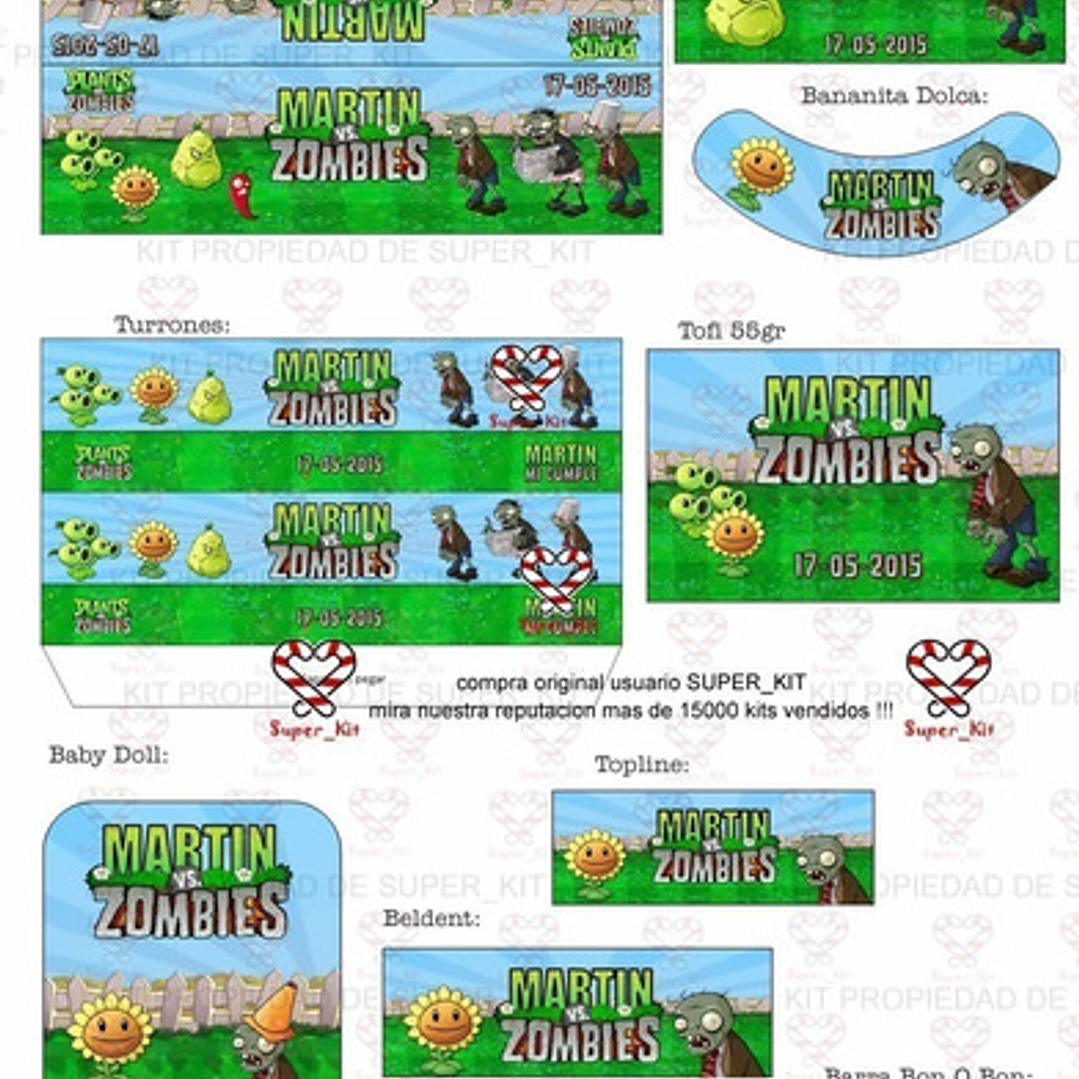 Kit Imprimible Plants Vs Zombies Editable 4