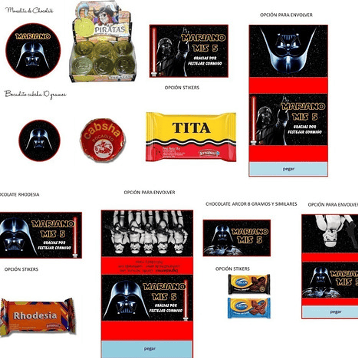 Kit Imprimible Candy Bar Star Wars El Mas Completo 6