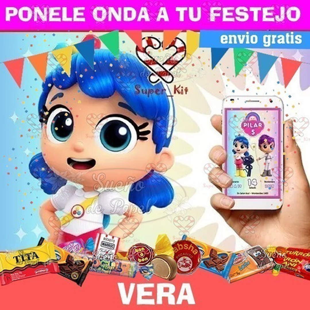 Kit Imprimible Vera Y El Reino Arcoiris Editable 1