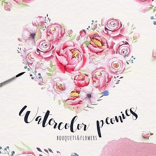 Cliparts Png Corazon Flores Acuarela Watercolor Pa73
