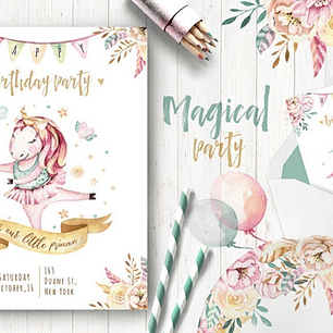 Cliparts Png Unicornios Magicos Acuarela Watercolor Pa40
