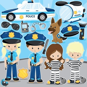 Kit Imprimible Policía 23 Jpg - Png Clipart