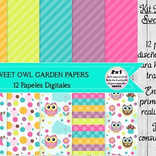 Owl Papers Papeles Lechuzas Buhos
