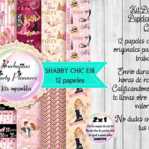 Papeles Digitales Fondos Shabby Rosa Fucsia E18