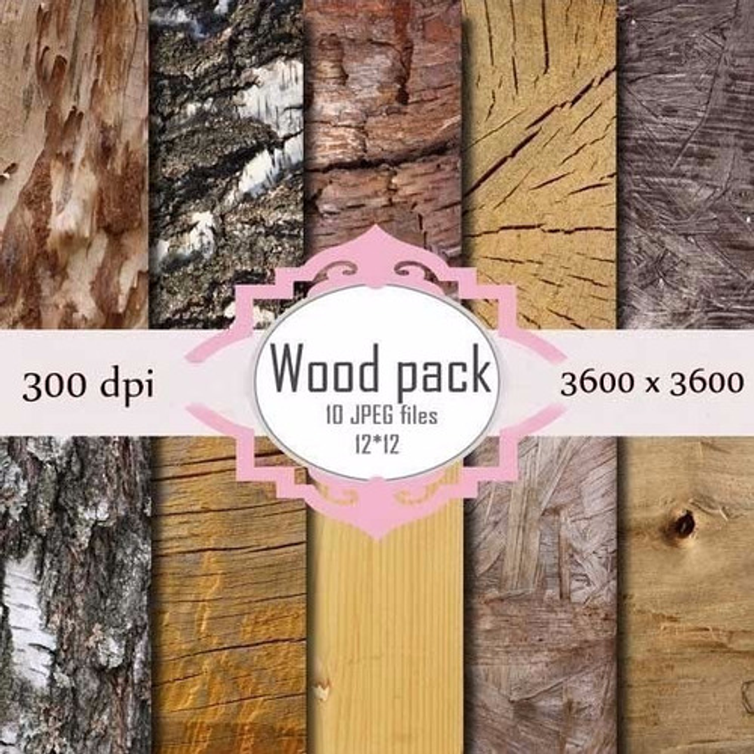 Kit Imprimible Texturas Madera 03 - 10 Fondos 1
